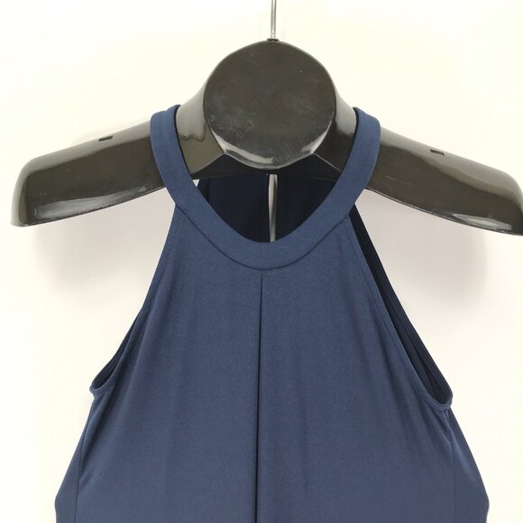 BCBGeneration Sleeveless Halter Blouse Women's Small Navy Blue Career Party - Picture 3 of 8